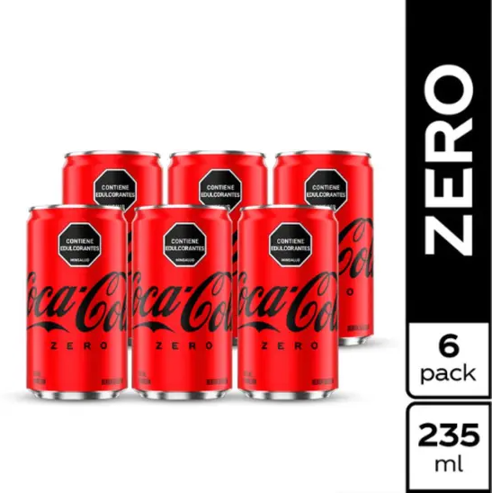 Coca Cola Zero Lata 235Ml 6 Unidades