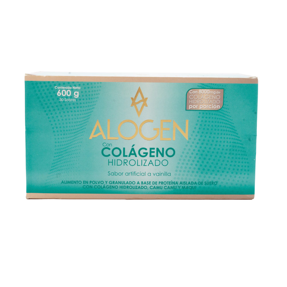 Colágeno En Polvo Hidrolizado Alogen 30 Unidades 600Gr