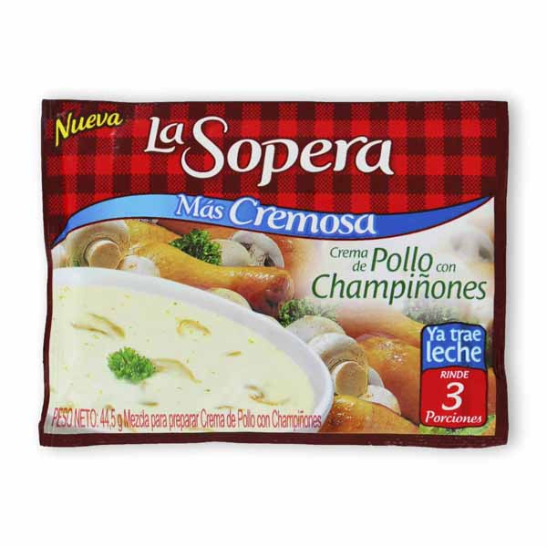 Crema La Sopera Pollo/Champiñones +Cremosa 42.5Gr