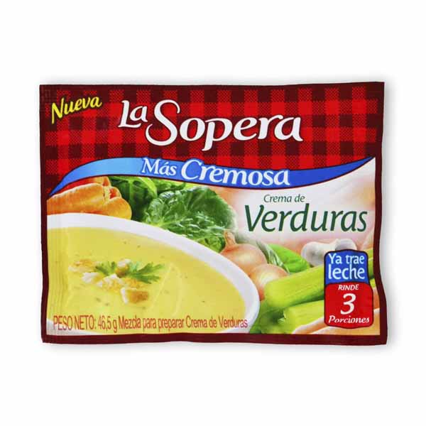 Crema La Sopera Verduras +Cremosa 44Gr