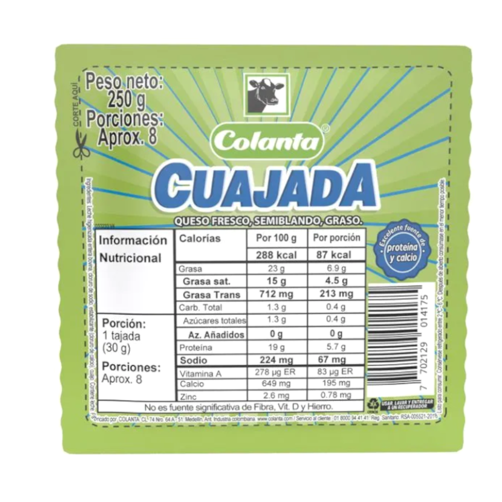 Cuajada Colanta 250Gr