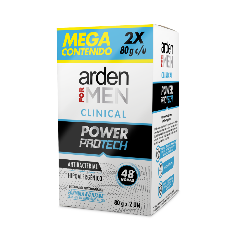 Desodorante Arden For Men Clinical Barra 2 Unidades 160Gr