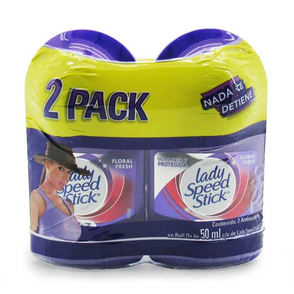 Desodorante Lady Speed Stick Floral Rollon 2 Unidades 100Ml Precio Especial