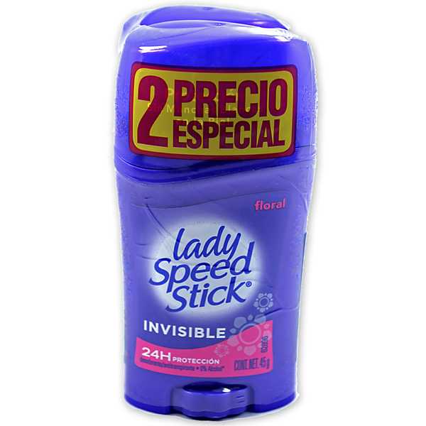 Desodorante Lady Speed Stick Invisible Floral 2 Unidades 90Gr Precio Especial