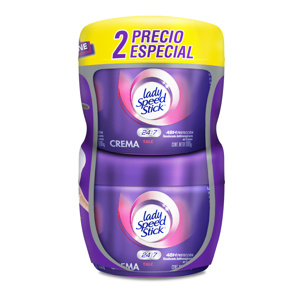 Desodorante Lady Speed Stick Talc Crema 2 Unidades 200Gr Precio Especial