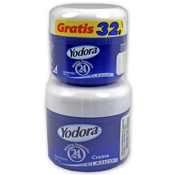 Desodorante Yodora Clasico Crema 60Gr Gratis 32Gr