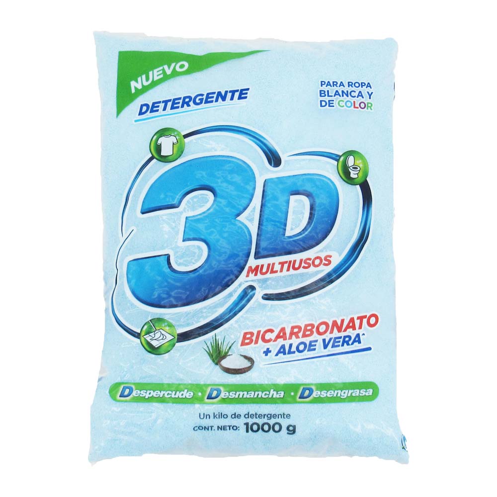 Detergente En Polvo 3D Multiusos 1000Gr