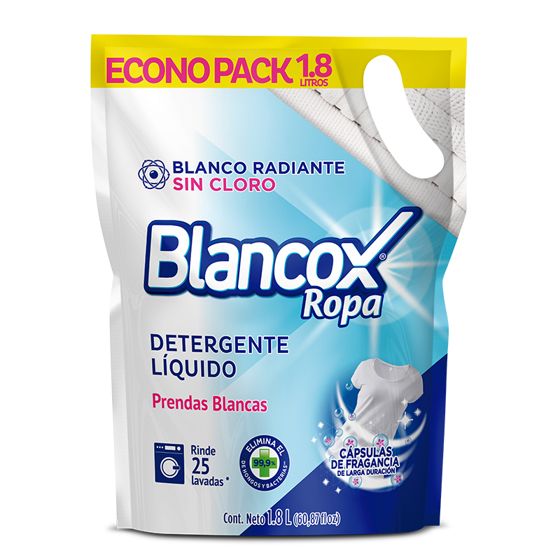 Detergente Líquido Blancox Ropa Blanca Doypak 1800Ml