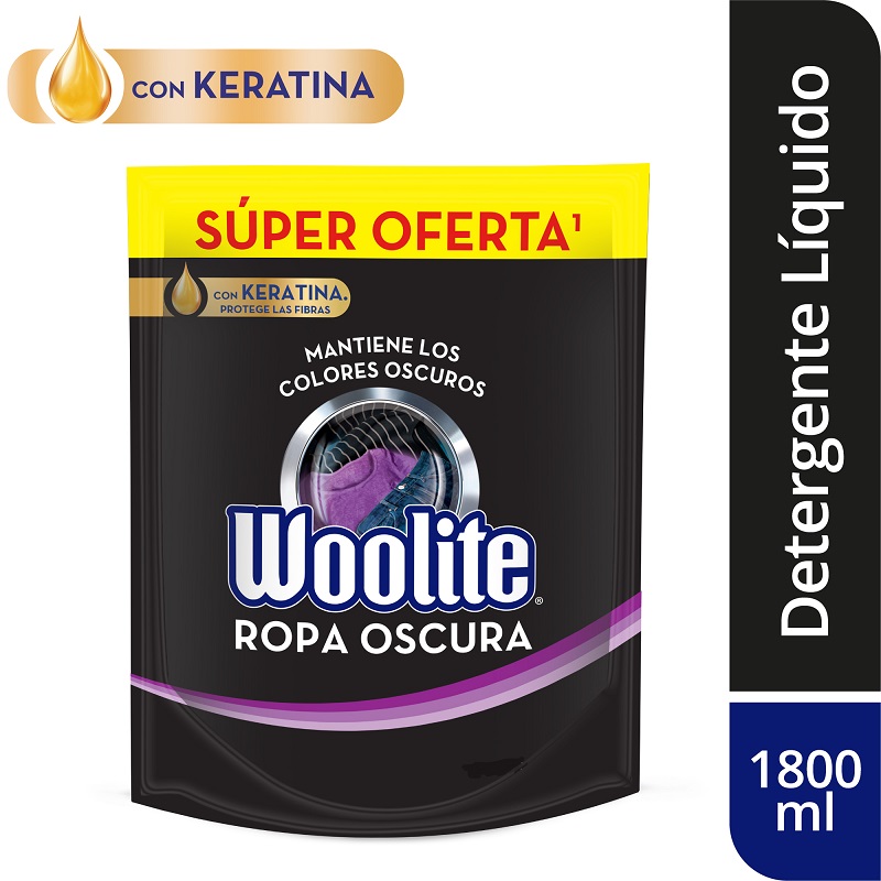 Detergente Líquido Woolite Ropa Oscura Doypack 1800Ml