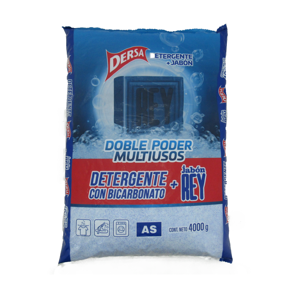 Detergente Polvo As Bicarbonato 4000Gr + Jabón Rey