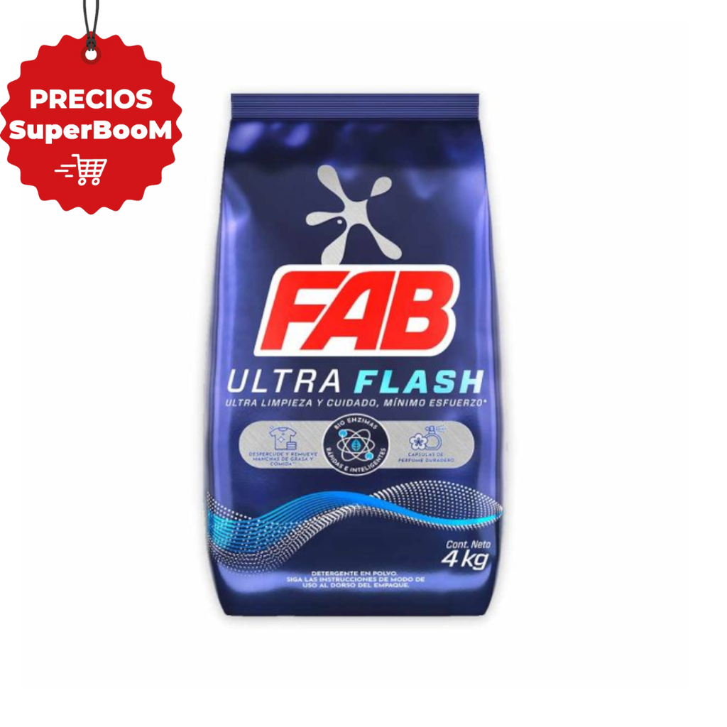 Detergente Polvo Fab Ultra Flash 4000Gr