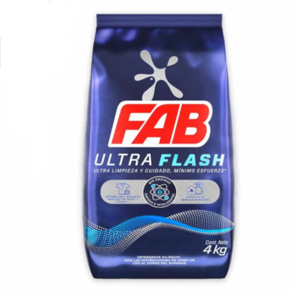 Detergente Polvo Fab Ultra Flash 4000Gr