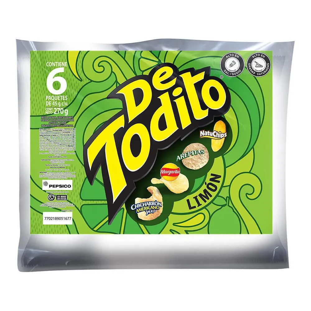 Detodito 4 Limon Arepitas 6 Paquetes 270Gr