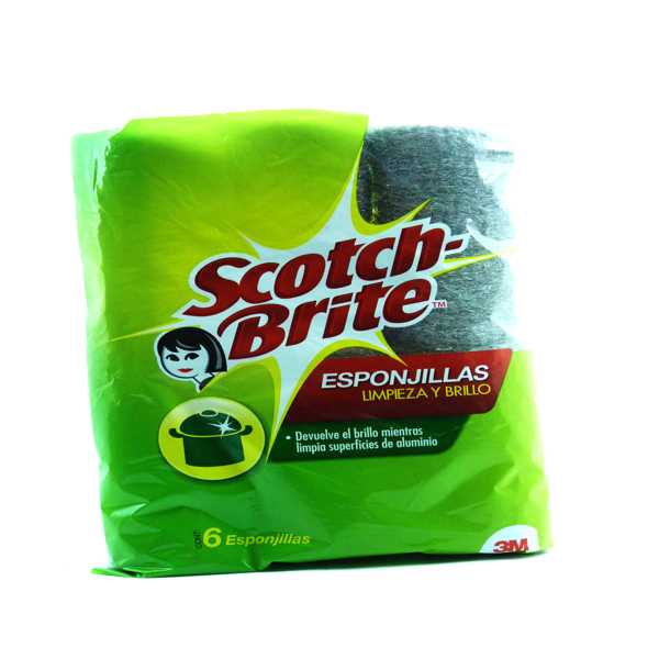 Esponjilla Scotch Brite Limpia y Brilla 6 Unidades