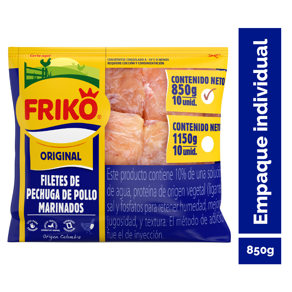 Filetes De Pechuga Friko 10 Unidades 850Gr