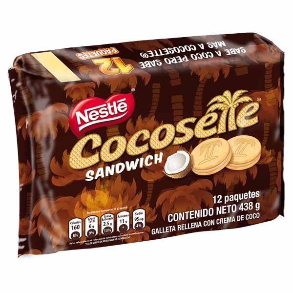 Galleta Cocosette Sandwich 12 Unidades 438Gr