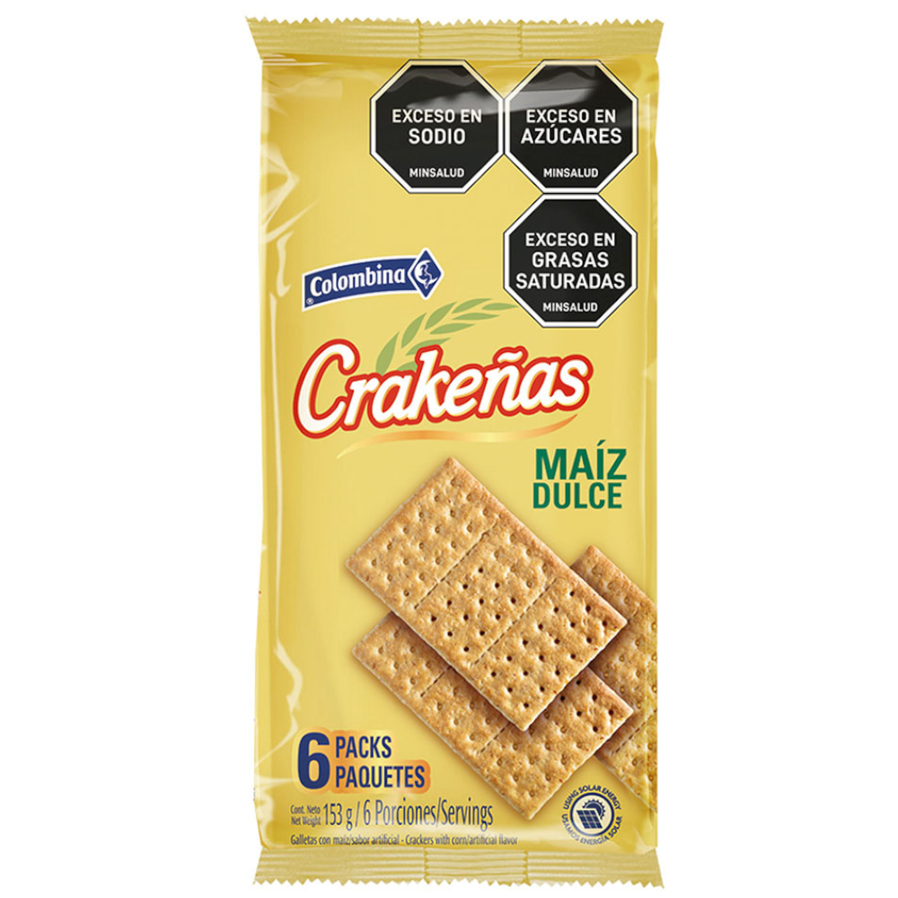 Galleta Crakeñas Maíz Dulce 6 Unidades