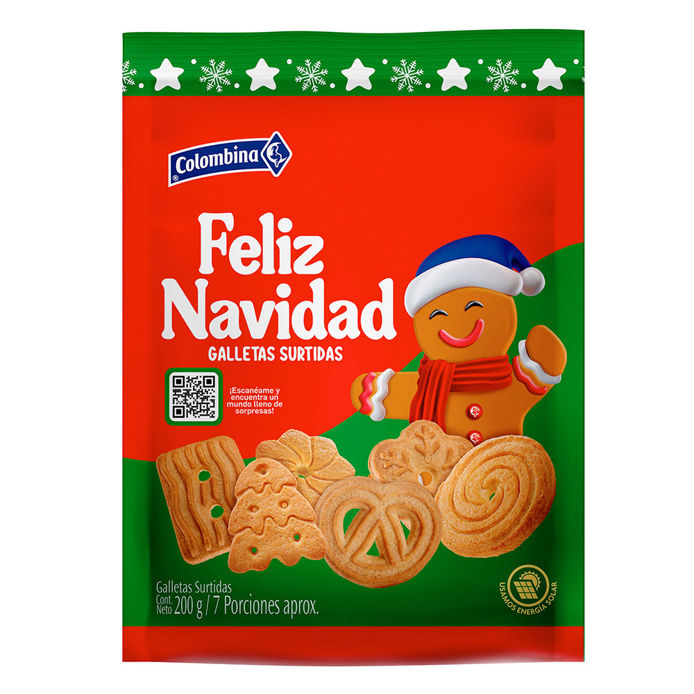 Galleta Feliz Navidad Colombina Bolsa 200Gr