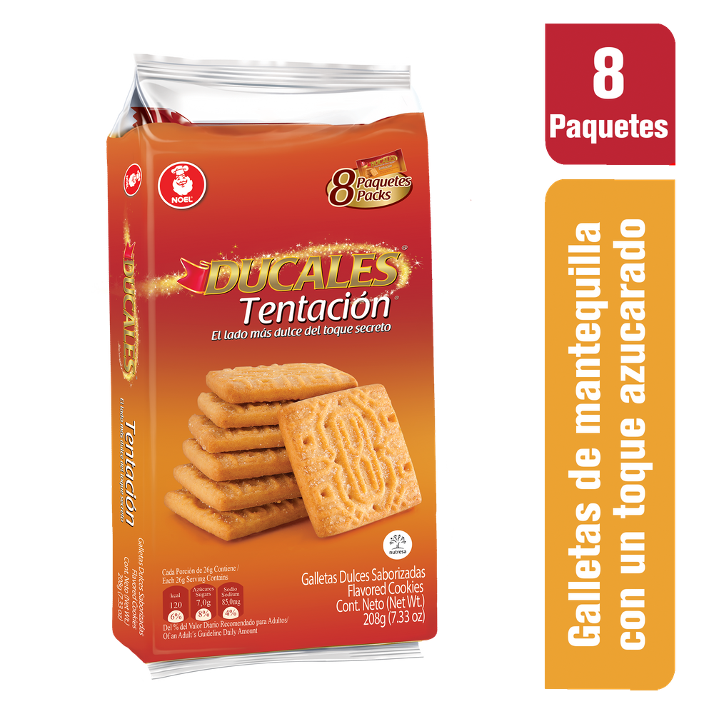 Galletas Ducales Tentación 8 Paquetes 208Gr