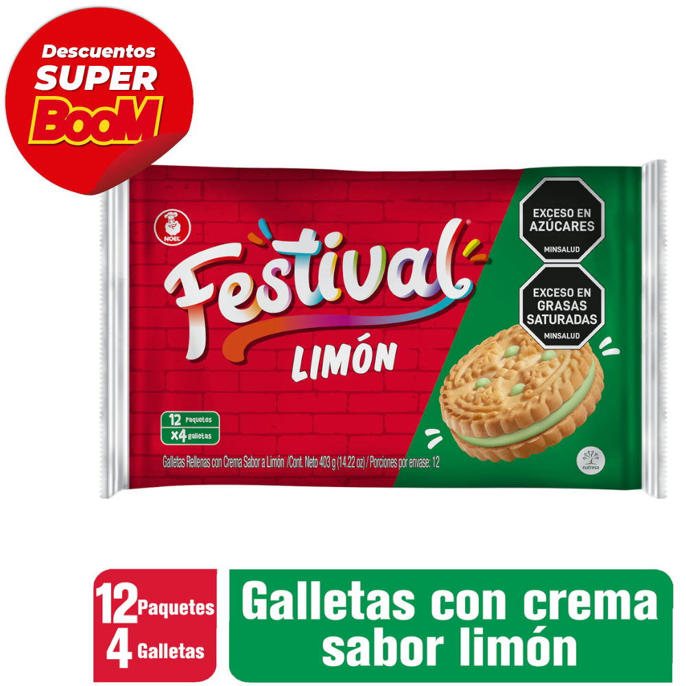 Galletas Festival Limón 12 Paquetes 403Gr