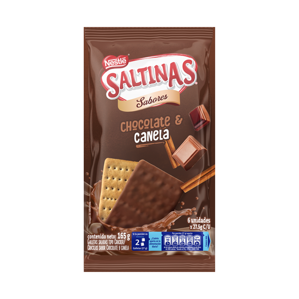 Galletas Saltinas Chocolate Y Canela 6 Paquetes 165Gr
