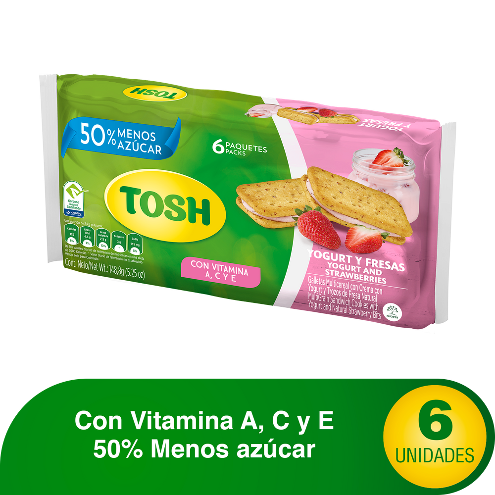 Galletas Tosh Yogurt Y Fresas 148.8Gr