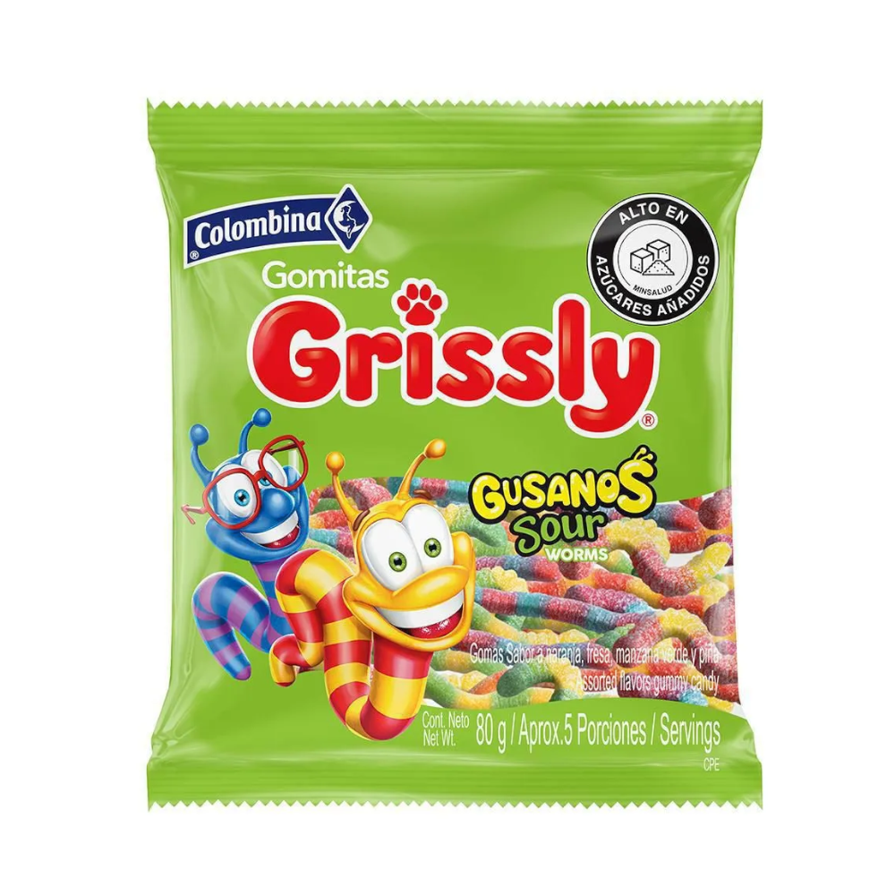 Gomas Grissly Gusanos 80Gr