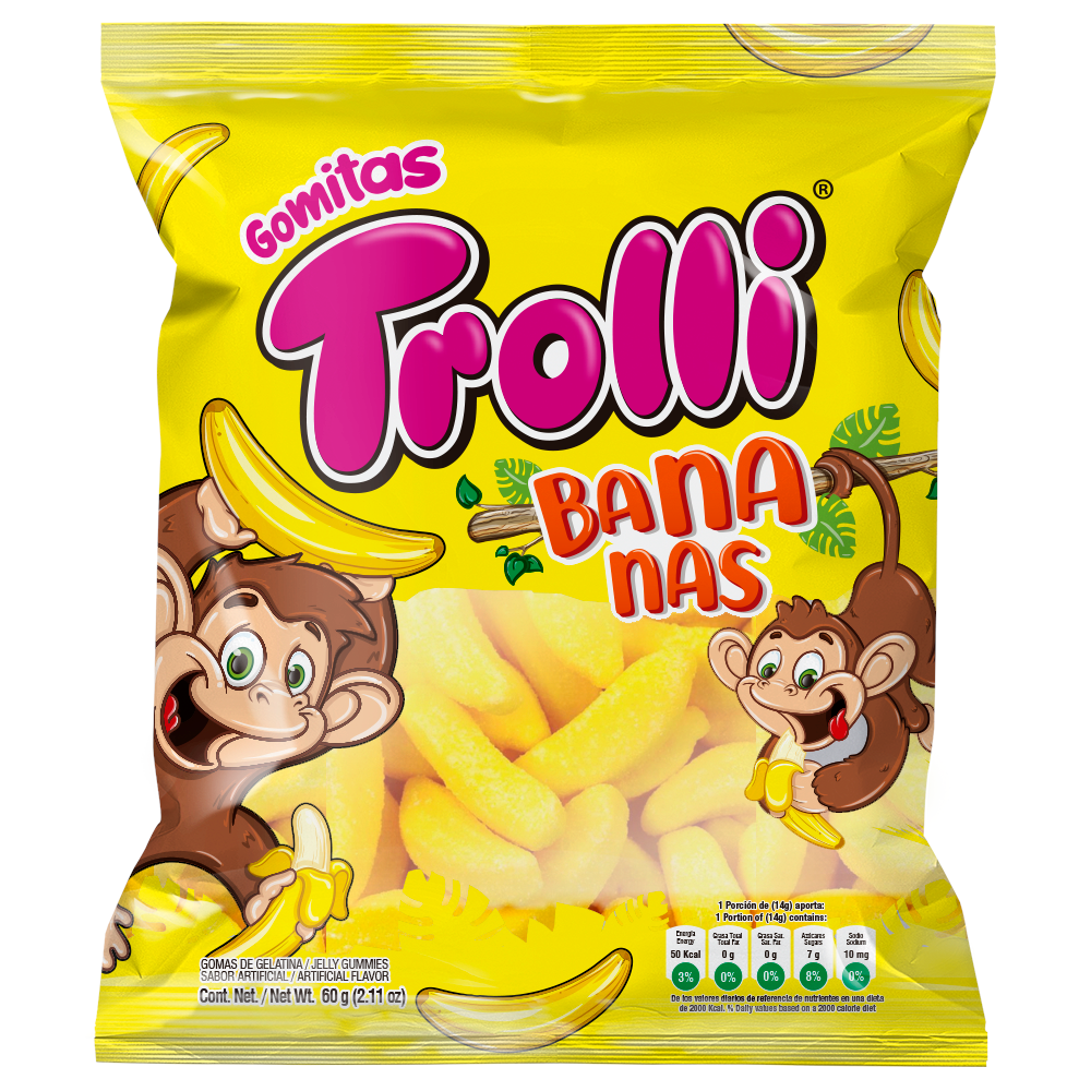 Gomitas Trolli Bananas 60Gr
