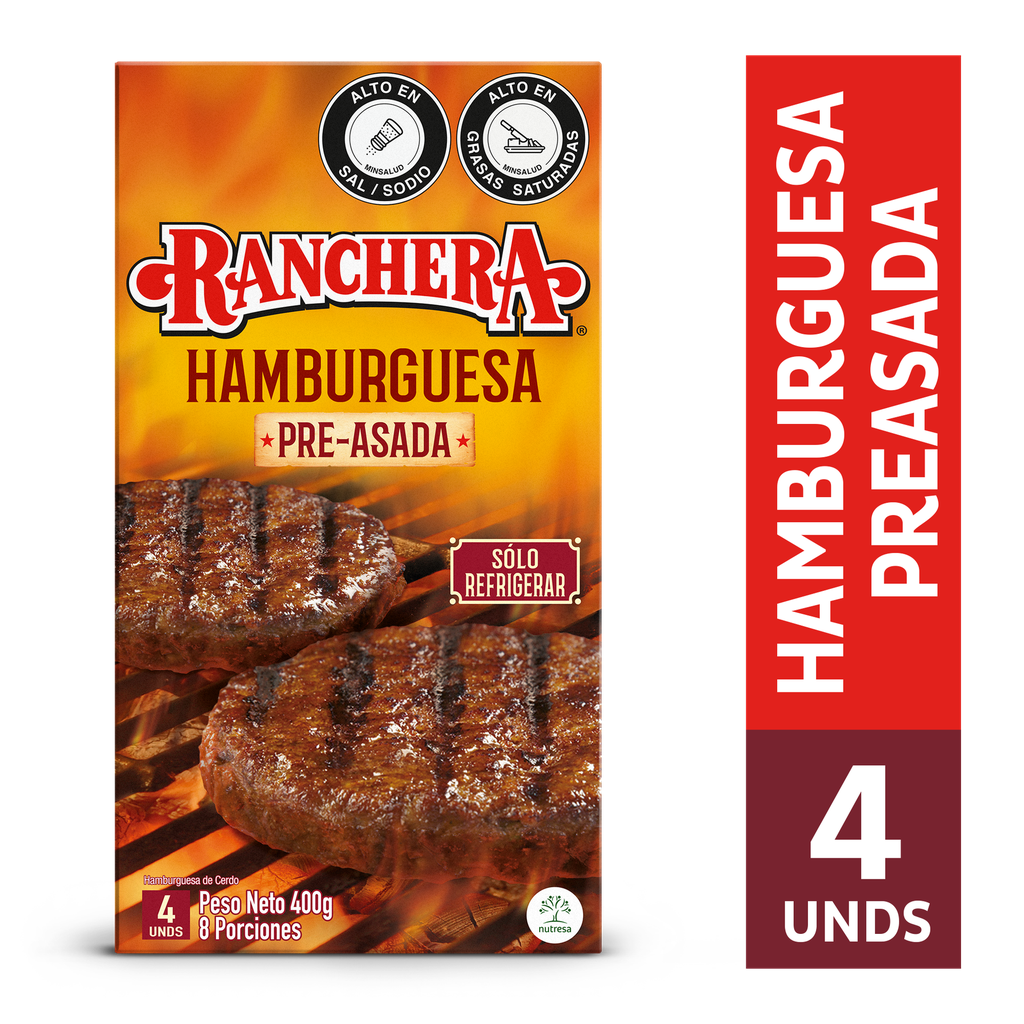 Hamburguesa Ranchera Preasada 400Gr