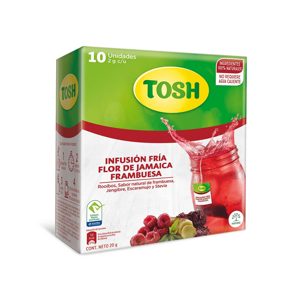 Infusión Tosh Fría Flor Jamaica Frambuesa 20Gr