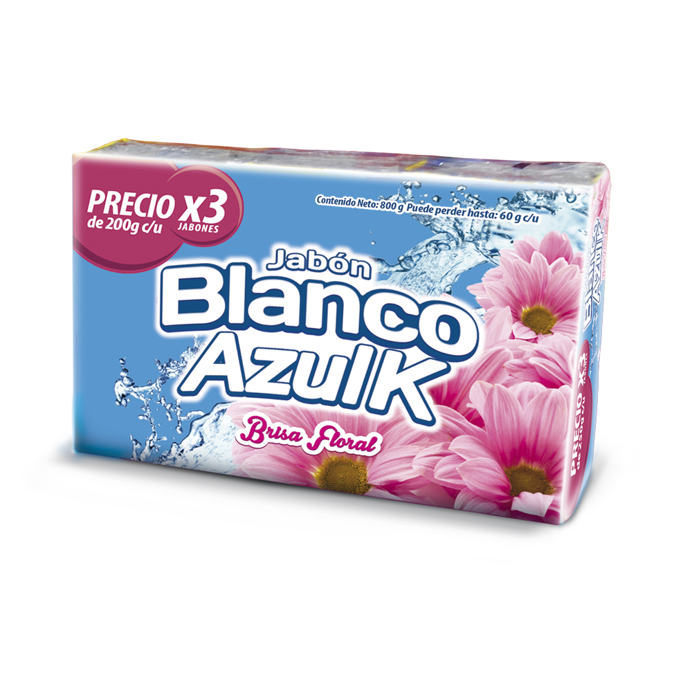 Jabón Blanco Azul-K Brisa Floral 3 Unidades 600Gr