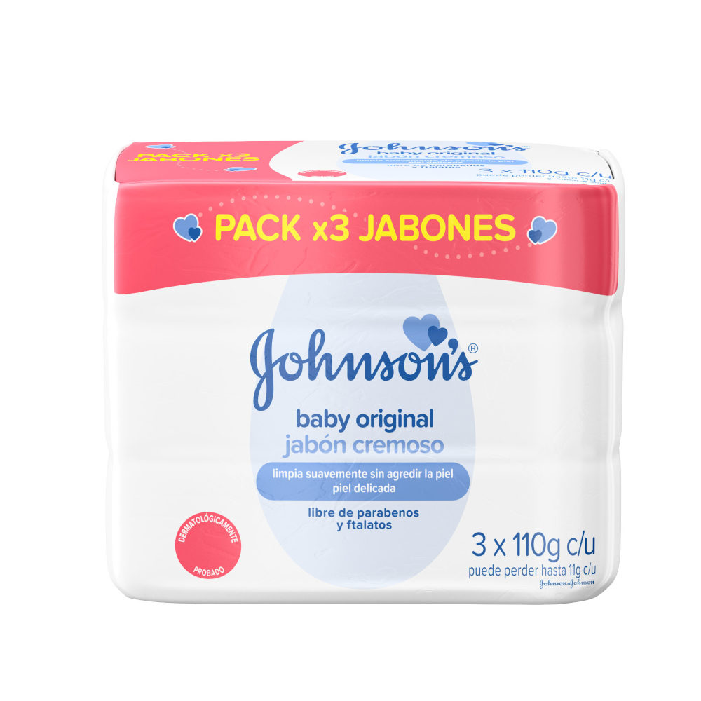 Jabón Johnson & Johnson Baby Original 3 Unidades 375Gr Precio Especial