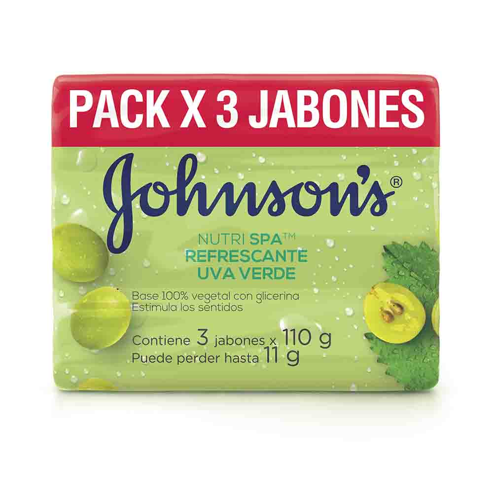 Jabón Johnson's Nutri Spa Refrescante Uva Verde 110Gr 3 Unidades