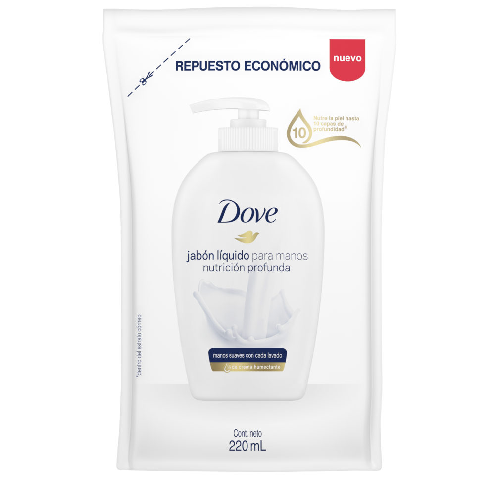 Jabón Líquido Manos Dove Nutición Profunda Doypak 220Ml