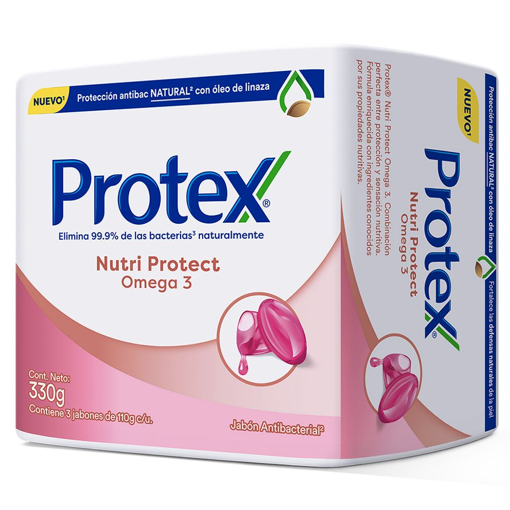 Jabón Protex Omega 3 Nutri Protect 3 Unidades 330Gr