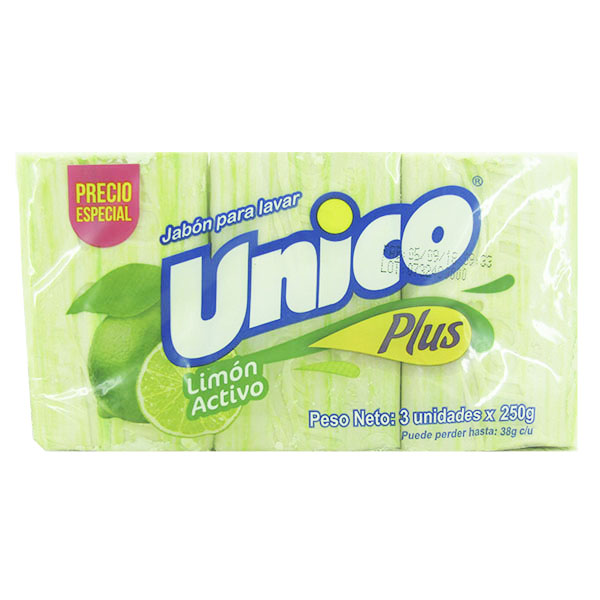 Jabón Único Plus Limón 250Gr 3 Unidades