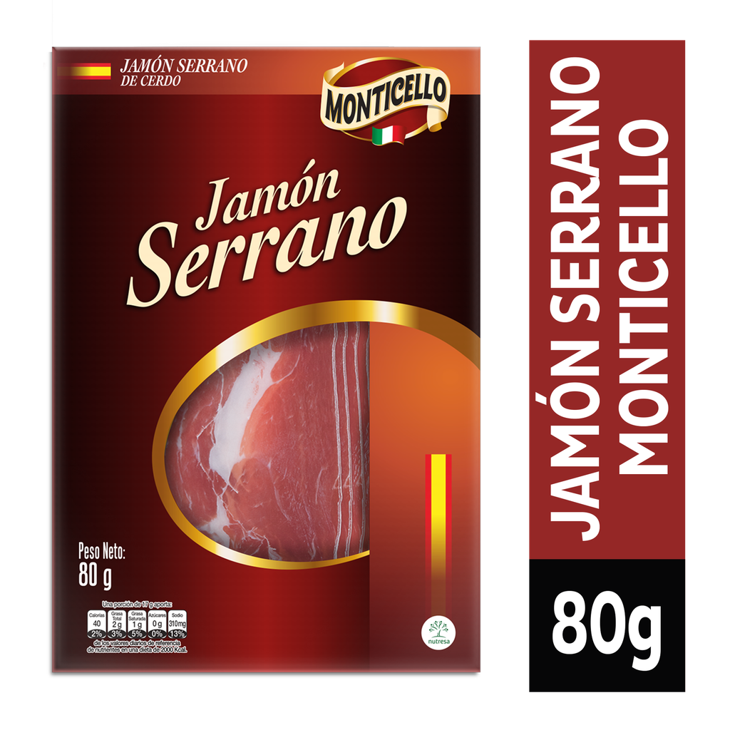 Jamon Serrano Monticello 80Gr