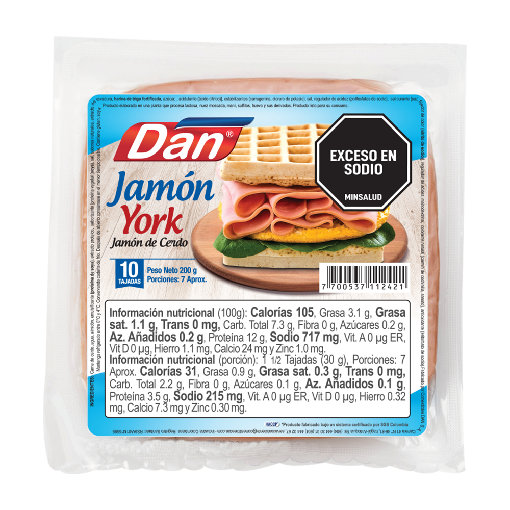 Jamón York De Cerdo Dan 200Gr