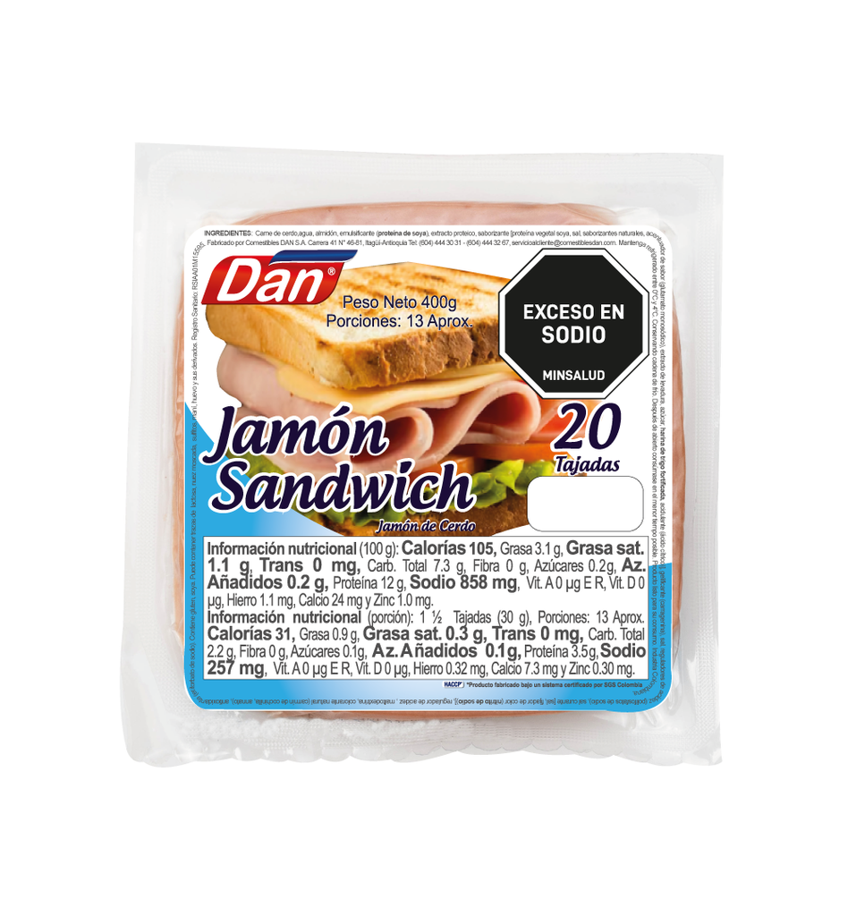 Jamón Sandwich Dan 400Gr