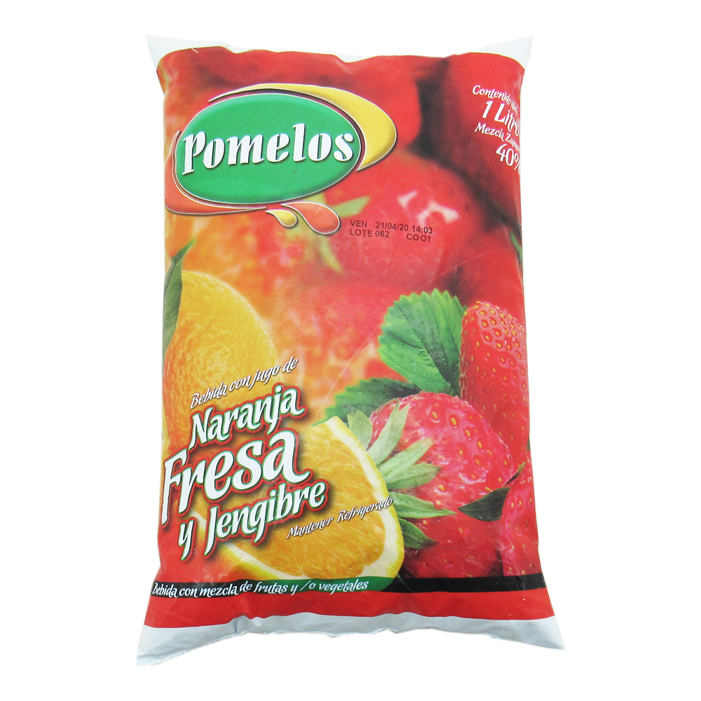 Jugo Pomelos Fresa Naranja Jengibre Bolsa 1000Ml