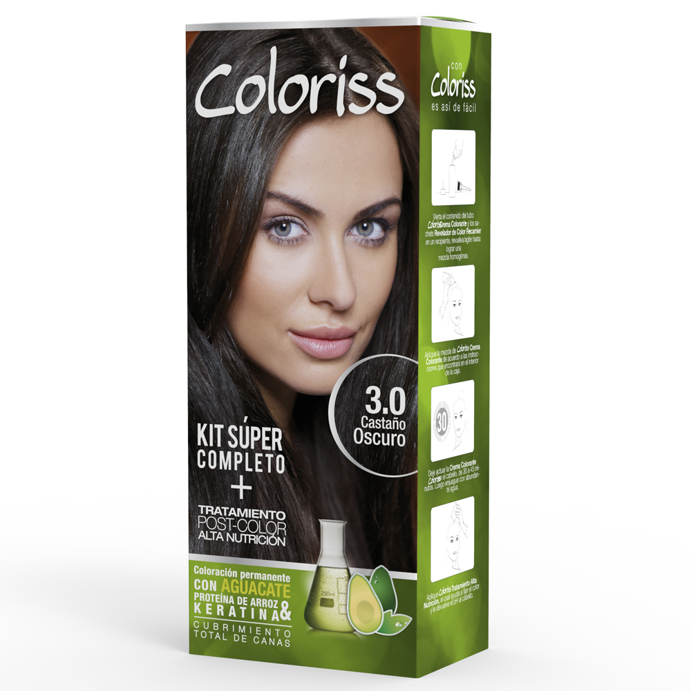 Kit Tintura Coloriss 3.0 Castaño Oscuro