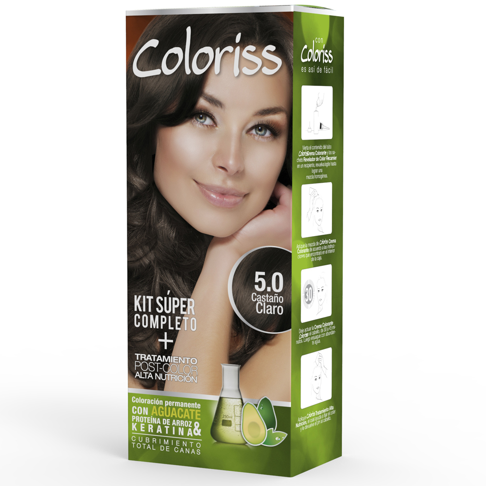 Kit Tintura Coloriss 5.0 Castano Claro