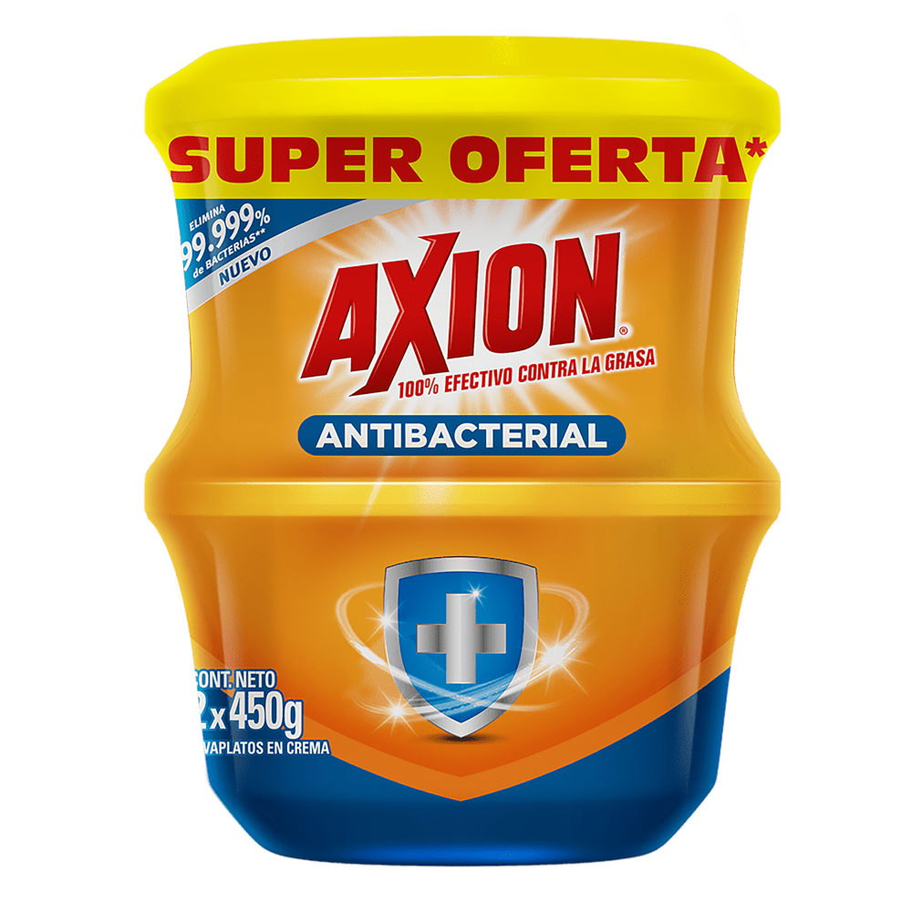 Lavaplatos Axion Antibacterial Crema 2 Unidades 900Gr