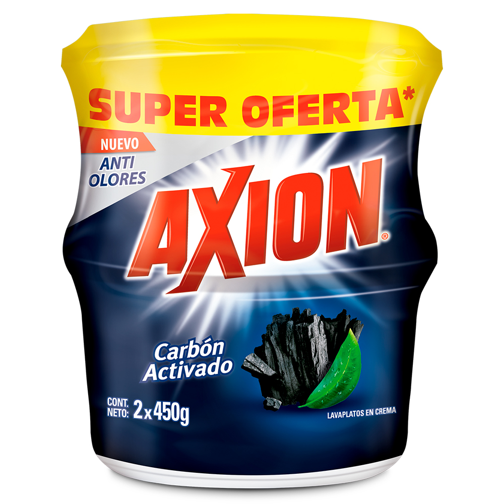 Lavaplatos Axión Carbón Activado 450Gr 2 Unidades