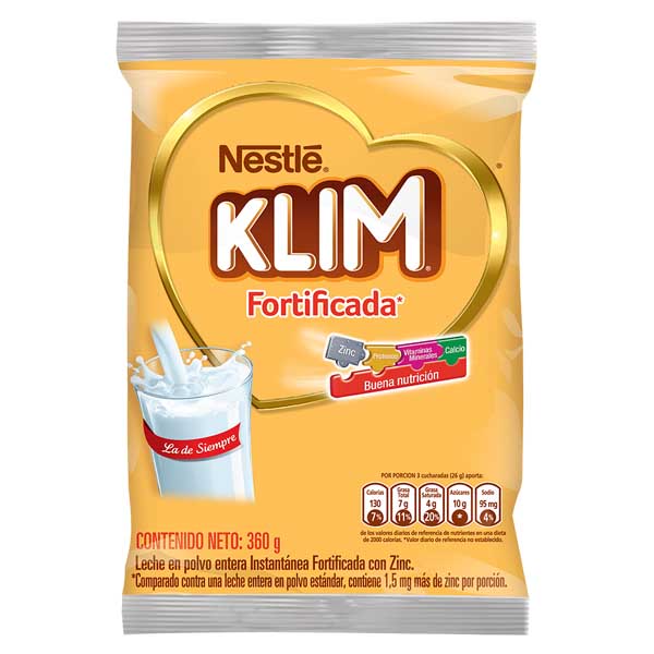 Leche En Polvo Klim Fortificada 360Gr