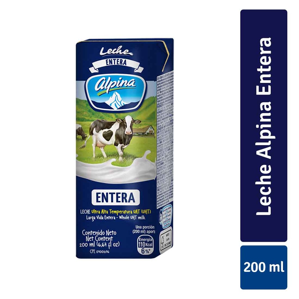 Leche UHT Alpina Entera Tetrapack 200Ml