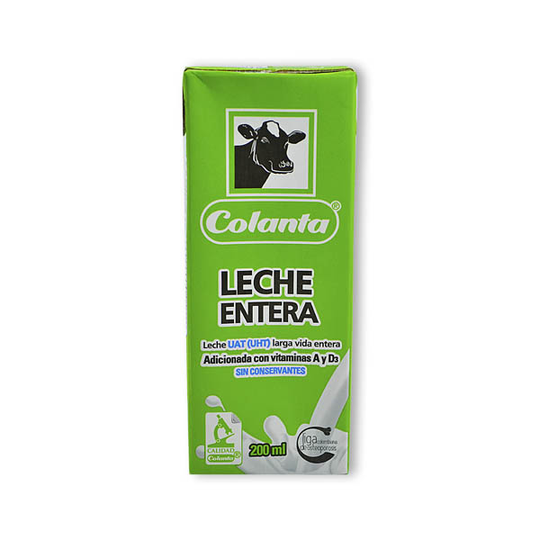 Leche UHT Colanta Entera Tetrapack 200Ml