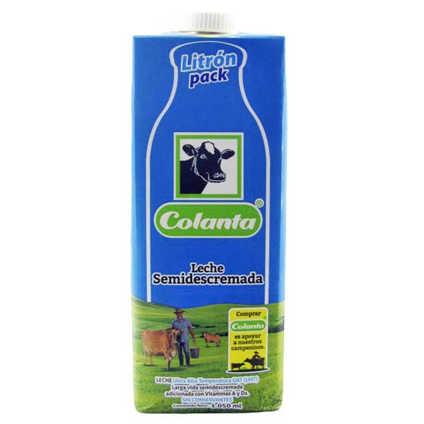 Leche UHT Colanta Semidescremada Tetrapack 1050Ml