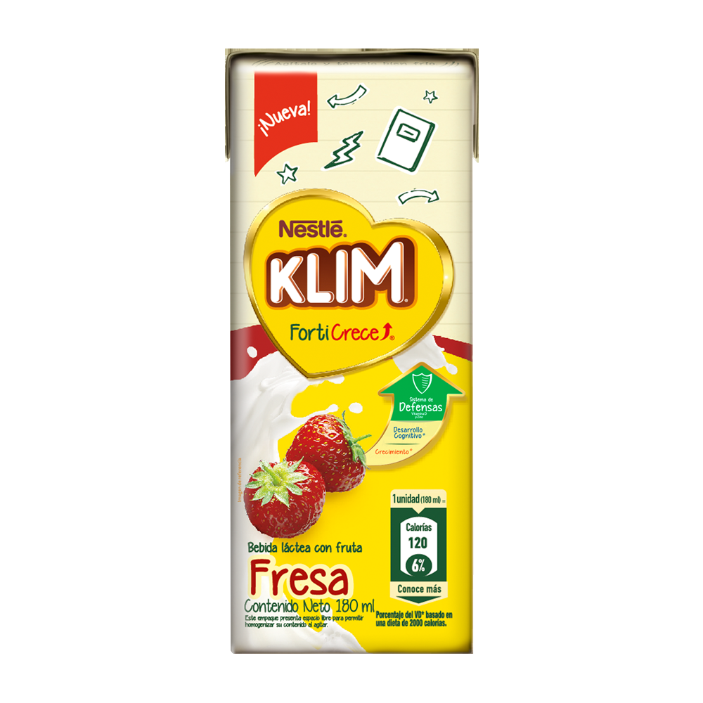Leche UHT Líquida Klim Fresa Tetrapak 180Ml
