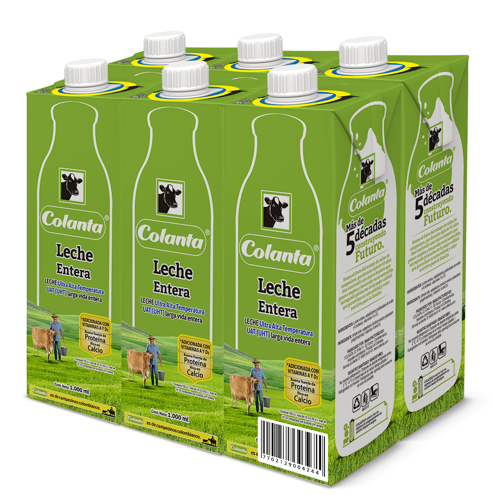 Leche Uht Colanta Entera Tetrapak 1000Ml 6 Unidades